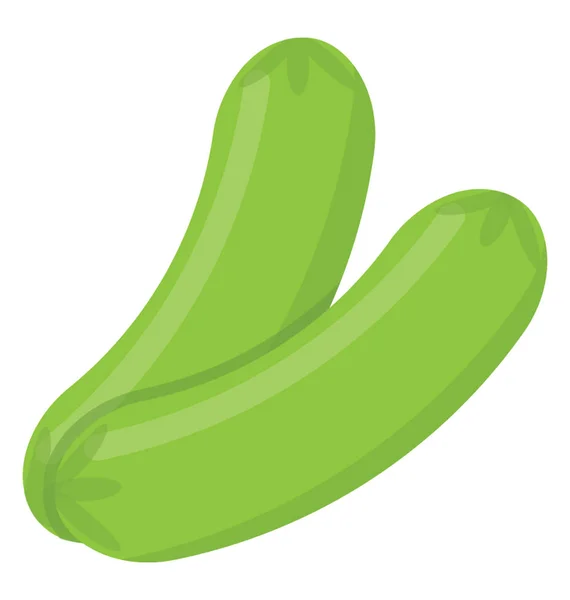 Légume Salade Vert Frais Juteux Aqueux Représentant Concombre — Image vectorielle