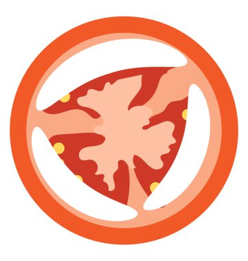 Yarım domates dilim salata eklemek veya yemek için catted 