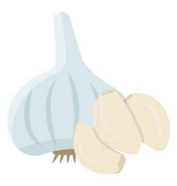 Sarımsak ampul ışık mavi renkte bir madde olarak Yapıştır yemek pişirmek için kullanılan olgunlaşmamış sarımsak gösterilen 