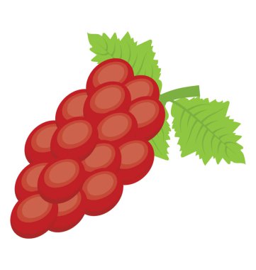 Bir demet kırmızı üzüm simgeleyen kırmızı renkli küçük meyveler