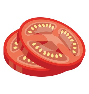 Yarım domates dilim salata eklemek veya yemek için catted 