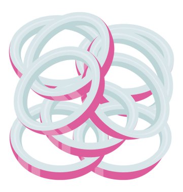 Beyaz soğan halkaları renkli sebze salatası ve süsleme 