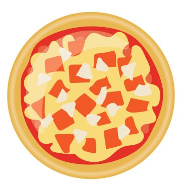 Biberli pizza kabuk göstererek ifade eden simgesi ile peynir ve sarımsak karanfil serpilir