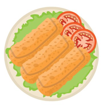 Kaydırılan bir tabak kızarmış tortilla gösterilen simge parha roll için açıklayan domates ile birlikte kaydırılır