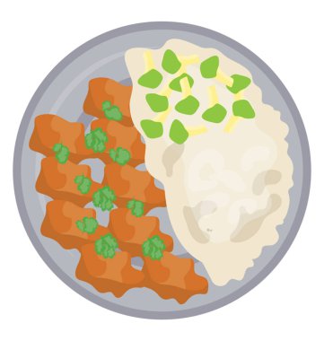 Bir tabak kahverengi kızarmış et ve tavuk nanban deniting simgesi daldırma mayonez dolu