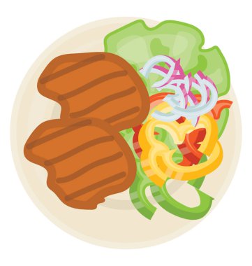 Izgara tavuk ızgara tavuk için bir simge Yemek tuzlu sebzeler ile