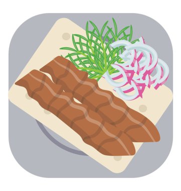 Kuzu feets ve bazı soğan süsleme ile bir simge yemek ifade eden