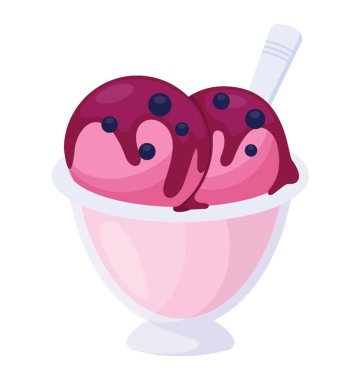 Ahududu ve böğürtlen lezzetli soğuk gelato fincan