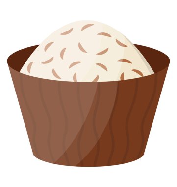 Kaşık toz vanilya ile kahverengi fiş monte sahip çikolatalı kek 