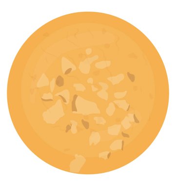 Yuvarlak şekil kahverengi şeker çerez düz simge görüntüsü 