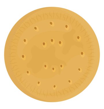 Yuvarlak şekil kahverengi şeker çerez düz simge görüntüsü 