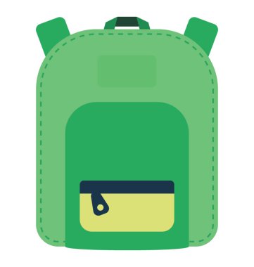 Okul çantası açık fermuar cep yeşil renkli