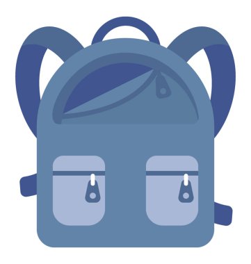 Ön yüzünde iki cepler ve sırt omuz askıları ile açılan çocuklar okul çantası 