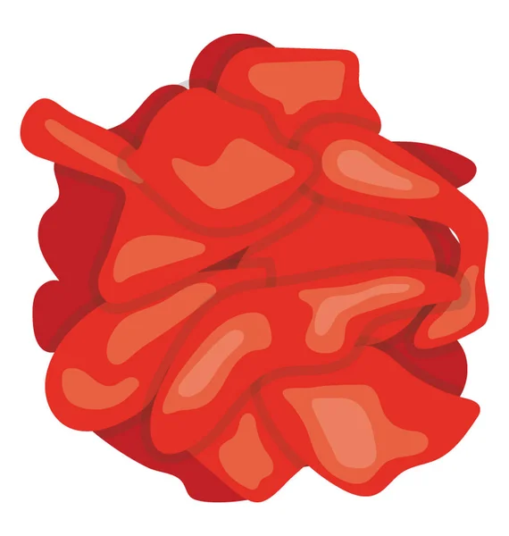 ミンチ肉を描いた小さな断片にみじん切りの赤肉 — ストックベクタ
