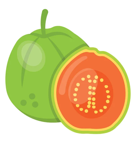 Fruit Charnu Couleur Verte Intérieur Rouge Avec Goût Riche Représentant — Image vectorielle