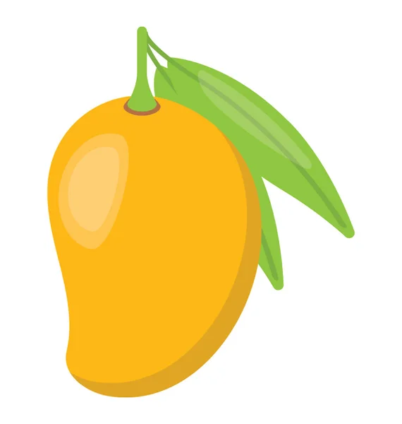 Fruit Pulpeuse Couleur Jaune Connu Comme Roi Des Fruits Mangue — Image vectorielle