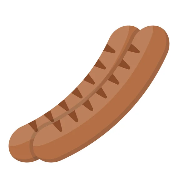 Saucisse Viande Avec Des Épices Ajoutées Représentant Hot Dog Utilisé — Image vectorielle