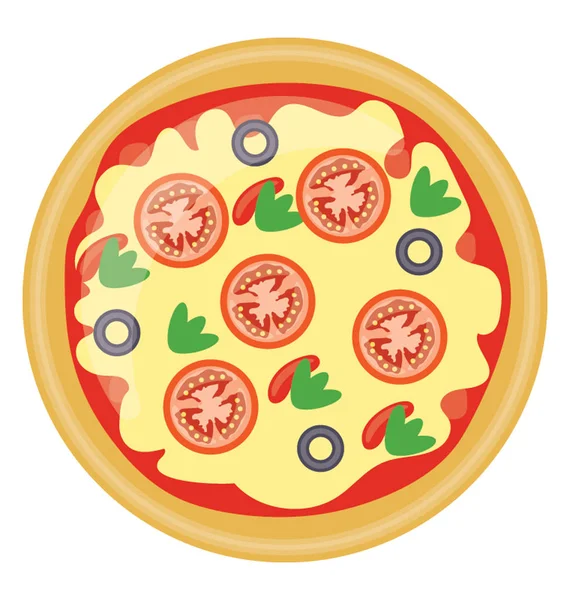 Kabuk ve sprinkles siyah zeytin ve domates dilimleri üzerine göstererek kiş ifade eden simgesi 