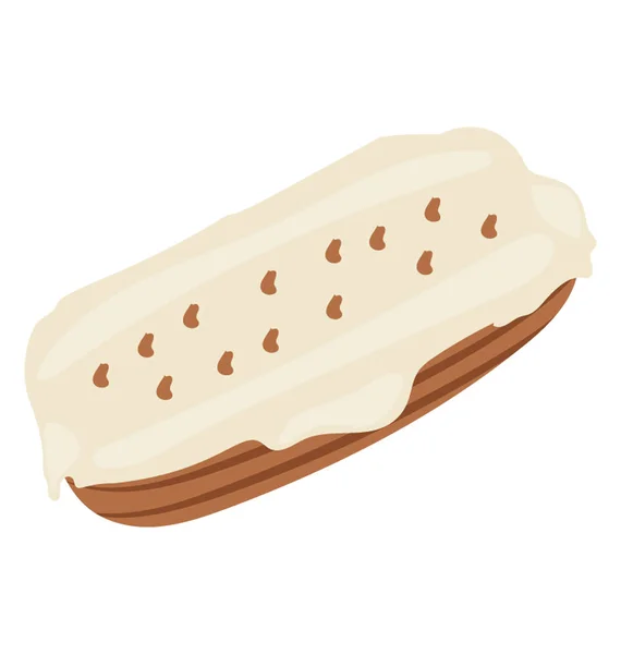 Фрикадельками Бутерброди Увінчаний Білий Вершковим Соусом Значок Американських Фрикадельками Бутерброди — стоковий вектор