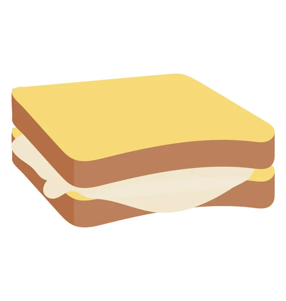 Tortilla Beurre Intérieur Deux Tranches Pain Représentant Icône Sandwich Beurre — Image vectorielle