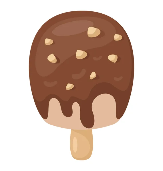 Helado Con Sabor Café Helado Cubierto Chocolate — Vector de stock