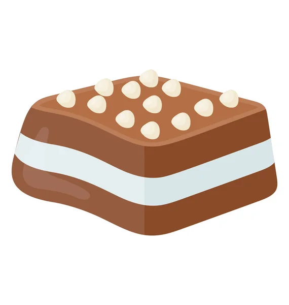 Μια Ιαπωνική Συνταγή Για Επιδόρπιο Σοκολάτα Δείχνει Σοκολάτα Μπαρ Καρύδια — Διανυσματικό Αρχείο