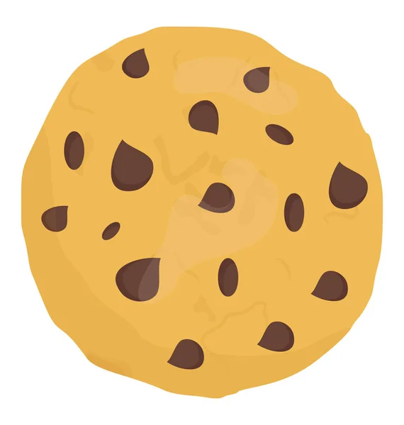 Heerlijke Cookie Met Chocolade Chip Topping — Stockvector