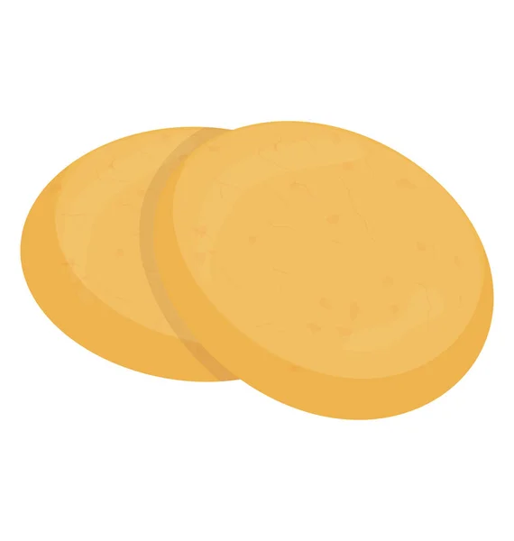 ラウンド形のバター クッキー — ストックベクタ
