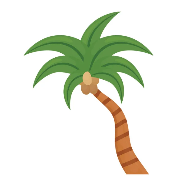 Enkel Florida Kalufs Palm Tree Platt Ikon Design — Stock vektor