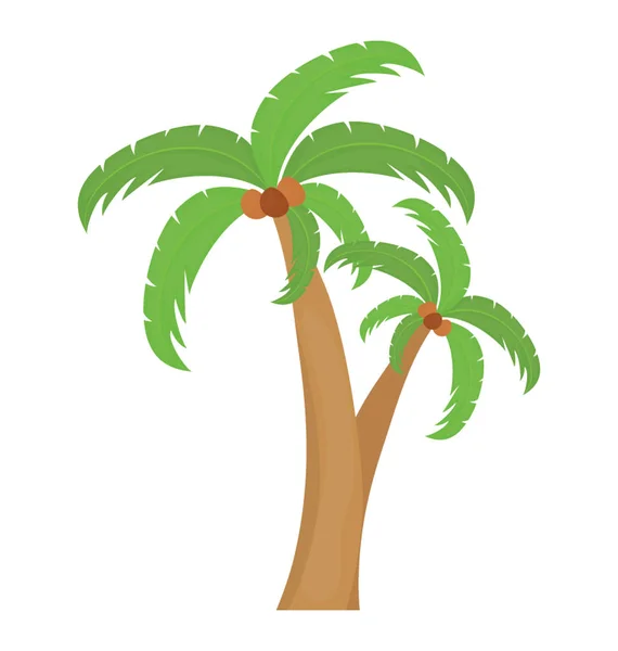 Tropikalnego Drzewa Liśćmi Kształcie Ręki Wyświetlono Daktylowa — Wektor stockowy