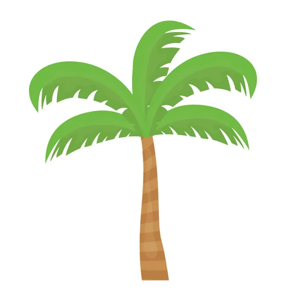 Tropische Boom Met Bladeren Vorm Van Een Hand Met Palmboom — Stockvector