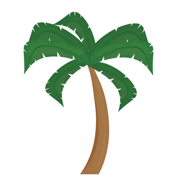 Tropisk Palm Tree Platt Ikon Design — Stock vektor