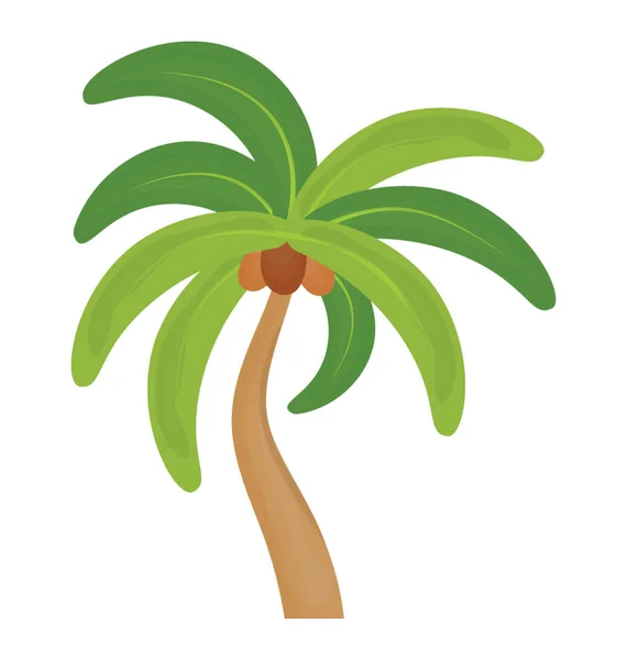 Prosty Data Palm Tree Płaskie Ikona Designu — Wektor stockowy