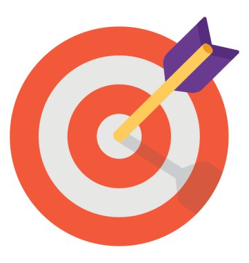 Dart, hedef düz tasarım simgesi ile dart tahtası