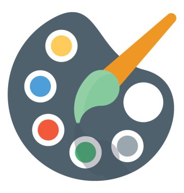 Boya fırça ile boya paleti tasarımcı vitrin sanat için idealdir