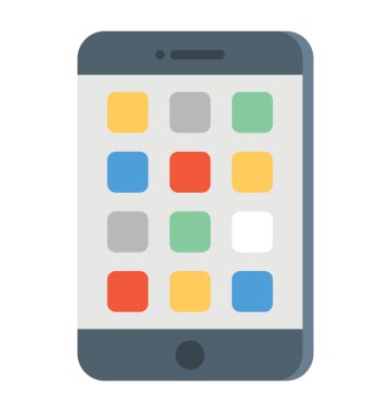 İle farklı app thumbnails üstünde hareket eden perde UI ve tasarım ux işleyişi parallely gösteren bir simge 