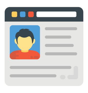 İş Web sitesi şablon düz simgesi 