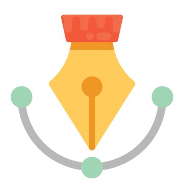 Kalem aracı ile vektör yol bezier eğrisi, grafik tasarım aracı