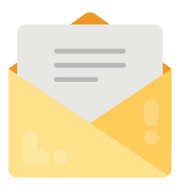 Bir harfi veya taslak kağıt, e-posta ayarlarını Infographic tutan zarf 