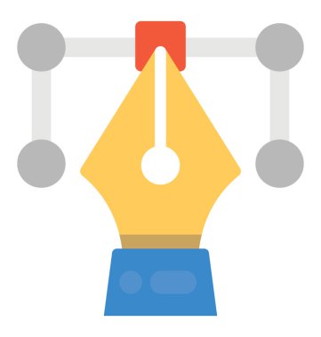 Kalem aracı ile vektör yol bezier eğrisi, grafik tasarım aracı