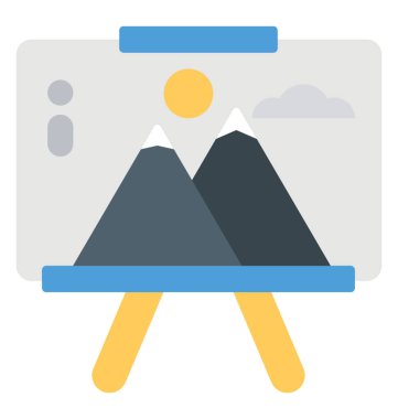 Şövale tuval güzel doğa görünümü manzara 