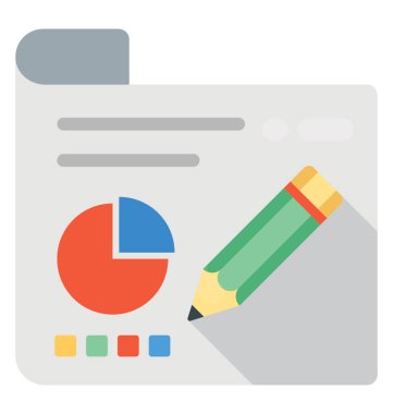 Pasta grafik analiz istatistik raporu, düz simgesi 