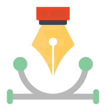 Kalem aracı ile vektör yol bezier eğrisi, grafik tasarım aracı