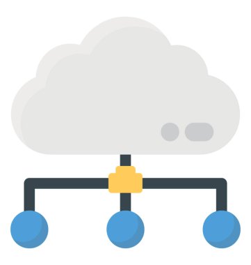 Bazı ağ düğümleri barındırma için bir simgeyi gösterme ile bulut