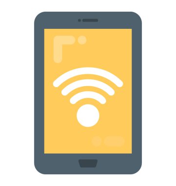 WiFi sinyal görüntü ekranda hareket eden wifi simgesi olan smartphone 