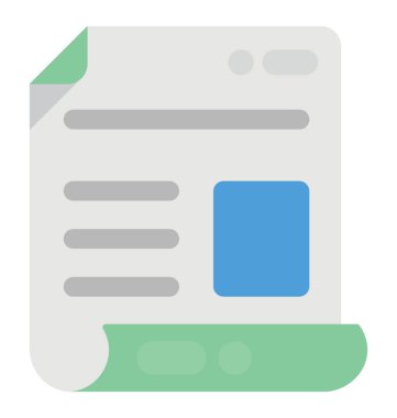 Bir baskı ortamı gazetesinin düz simgesi tasarım