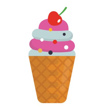 Çok sayıda kremsi tat ve kiraz dondurma için simge üstte karışımları ile tatlı dondurma tatlı 