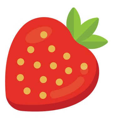 Konik bir meyve sarı noktalar ve çilek için simge anısına yeşilimsi edge ile  