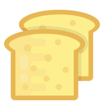 İki ekmek dilimleri önünde birbirinden tost için simge devam etti 