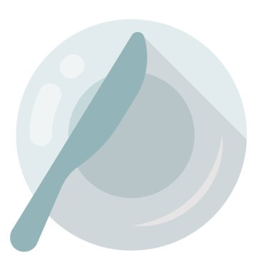 Kahvaltı çatal bıçak takımı için simge ifade eden bir tereyağı plaka ve ekmek bıçağı 